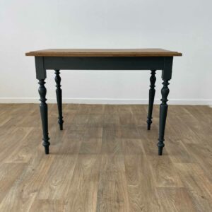 Table d'appoint plateau en bois et pieds moulurés gris foncé